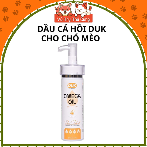 Dầu cá hồi dưỡng lông mềm mượt, ngăn rụng lông cho Chó Mèo DUK 150ml