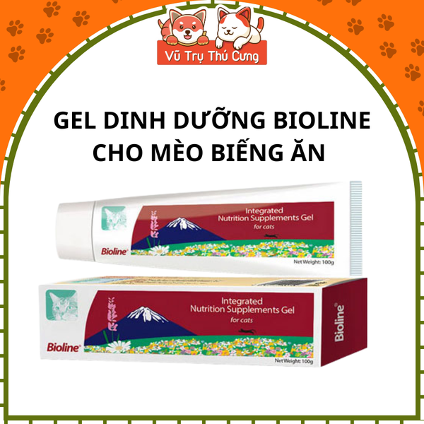 Gel Dinh Dưỡng cho Mèo biếng ăn BIOLINE 100g, giúp bổ sung Vitamin và mượt lông da