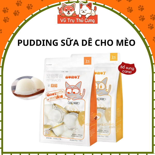 Pudding sữa dê bổ sung Canxi cho Mèo, túi 15 viên