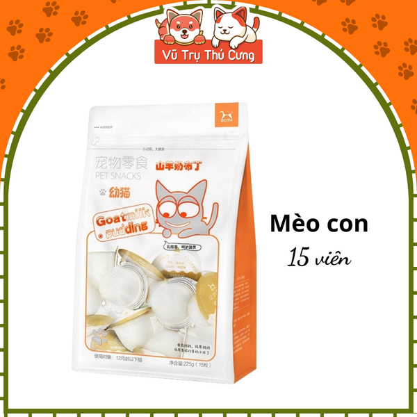 Pudding sữa dê bổ sung Canxi cho Mèo, túi 15 viên