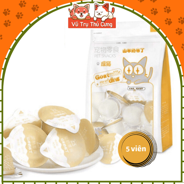 Pudding sữa dê bổ sung Canxi cho Mèo, túi 15 viên