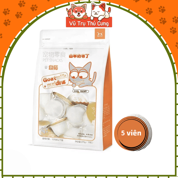Pudding sữa dê bổ sung Canxi cho Mèo, túi 15 viên