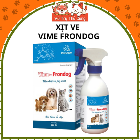 Chai xịt diệt ve rận, bọ chét cho Chó mèo Vime Frondog 250ml