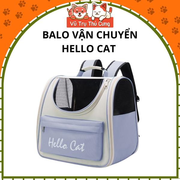 Balo vận chuyển chó mèo thoáng khí Hello Cat