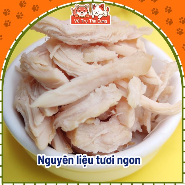 Combo 5 Gói Ức Gà Hấp Cho Chó Mèo Masti 40g