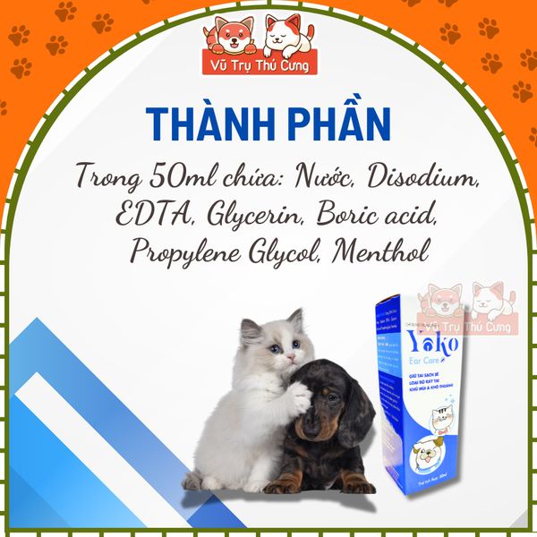 Dung Dịch Vệ Sinh Tai Cho Chó Mèo Yoko 50ml