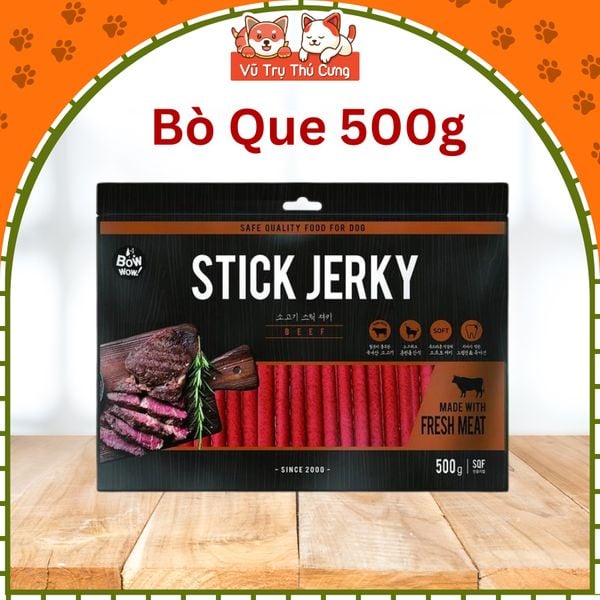 Snack Cho Chó Thịt Que Mềm Bò & Cừu Bowwow Hàn Quốc 500g