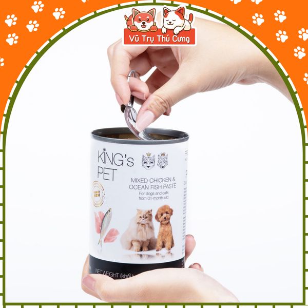 Pate King Pet Cho Chó Mèo Từ Thịt và Rau Củ  Lon 380g