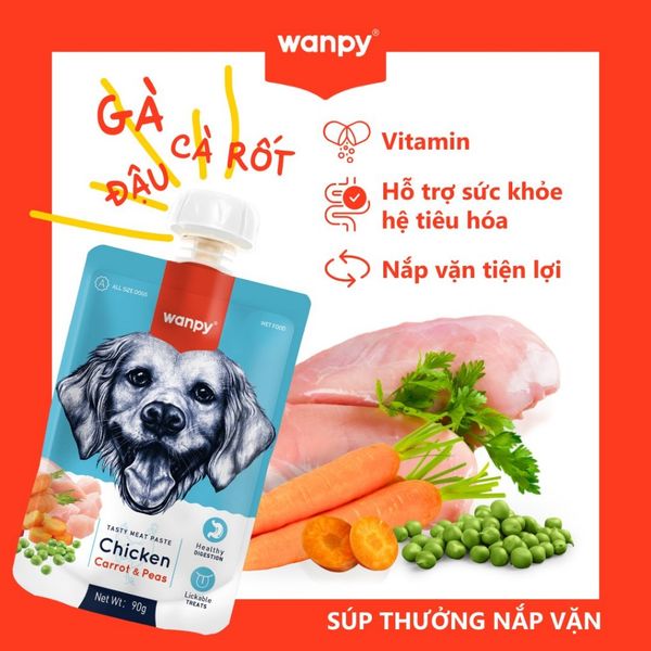 Súp thưởng Wanpy cho Chó có nắp vặn tiện lợi 90g