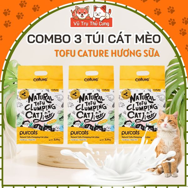 Combo 3 Túi Cát Đậu Nành Tofu Cature Cho Mèo 6L