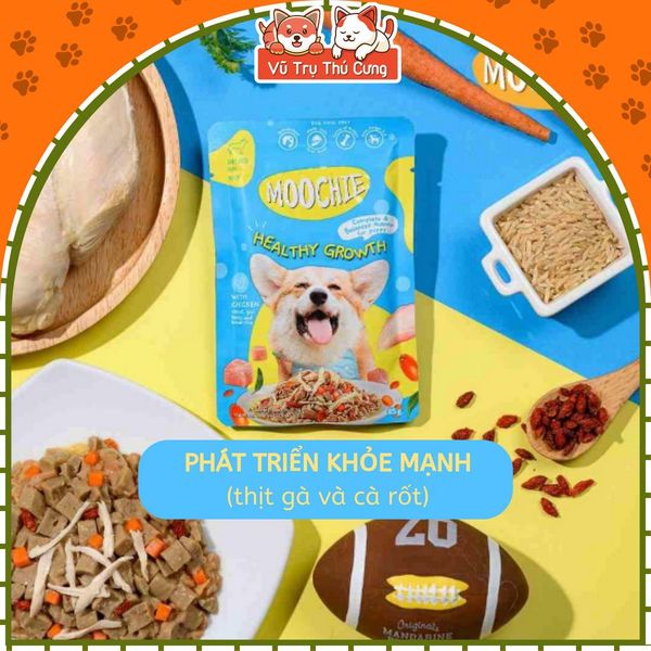 Combo 6 gói Pate Moochie cho Chó đủ các vị, bổ sung protein từ thịt và chất xơ từ rau củ quả