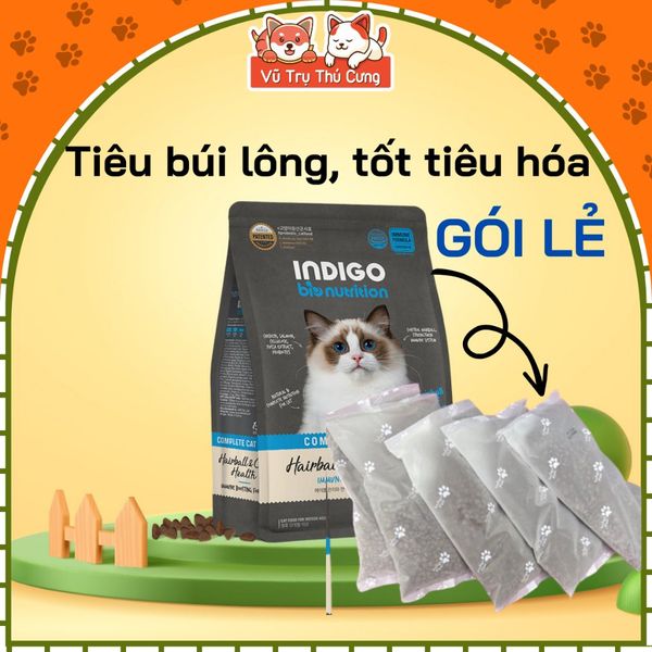 Hạt Hữu cơ cho Mèo INDIGO 100% thịt thật và Rau củ quả 400g