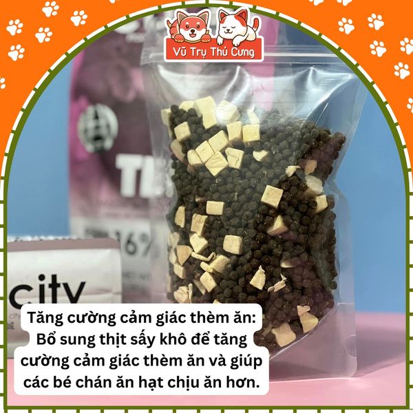 Thức ăn Hạt cho mèo Tebcity mix topping thịt gà siêu dinh dưỡng, không ngũ cốc 1,5Kg2