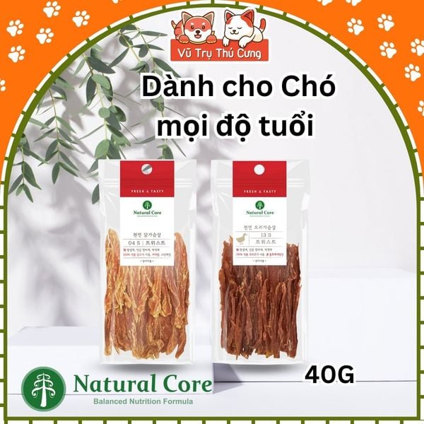 Snack sấy cho Chó Natural Core, Que gặm dinh dưỡng vị thịt gà, vịt