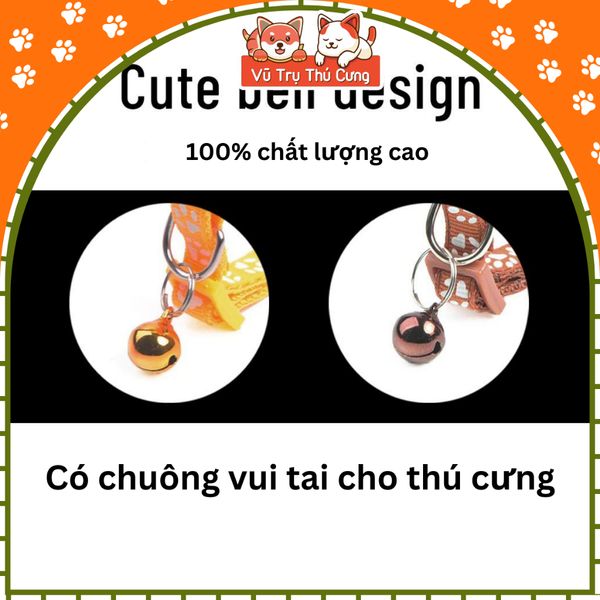 Vòng cổ chó mèo thú cưng nhiều màu sắc với họa tiết chân thú