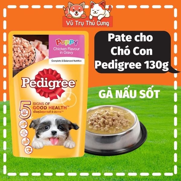 Pate Cho Chó Con Pedigree 130g, Gà nấu sốt