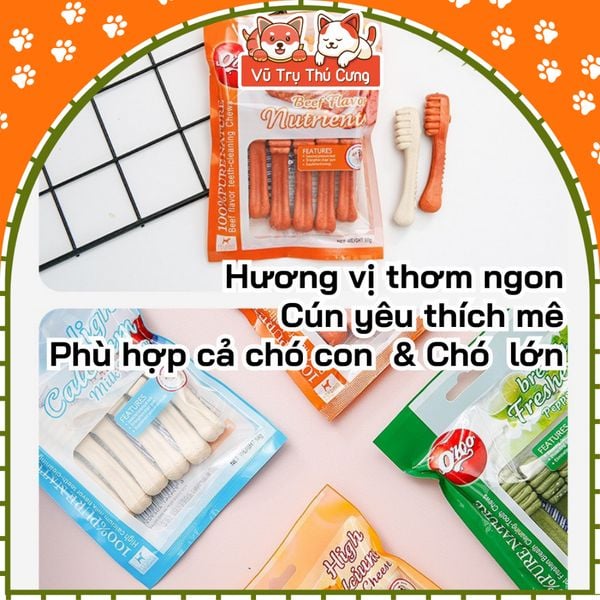 Bánh Thưởng Xương Orgo Cho Chó Bổ Sung Canxi & Sạch Răng 90g