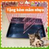 Chuồng sắt vân đá tĩnh điện nan dày không gỉ cho Chó mèo size vừa