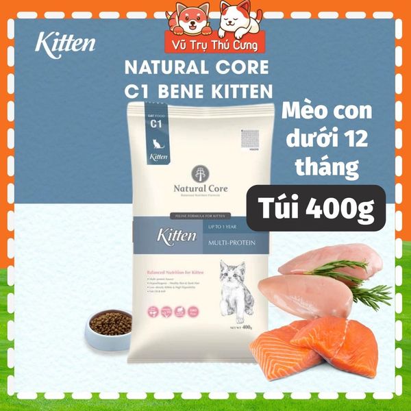 Hạt hữu cơ cho Mèo con Natural Core Bene C1