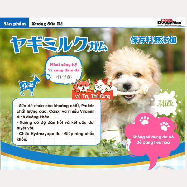 Xương sữa dê cho Chó Doggy Man 140g, bổ sung Canxi
