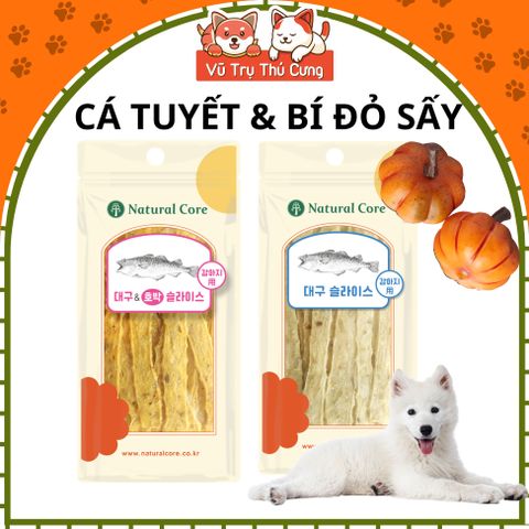 Que Mềm Cá Tuyết & Bí Đỏ Sấy Cho Chó Natural Core 30g