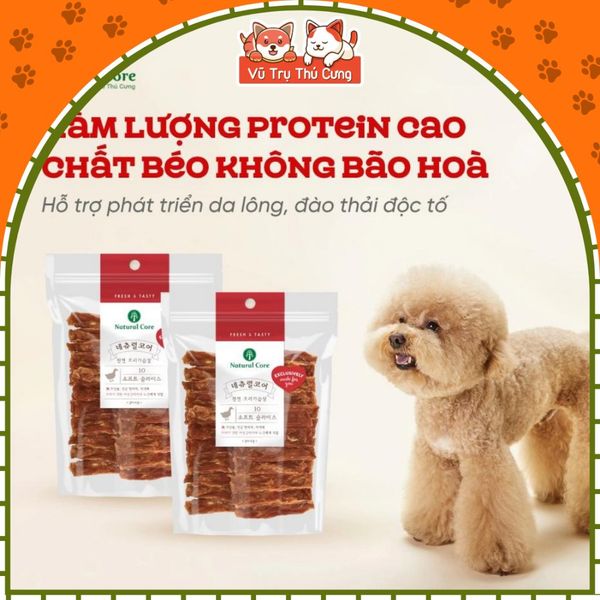 Snack Cho Chó Thịt Sấy Mềm Natural Core Hàn Quốc 180g