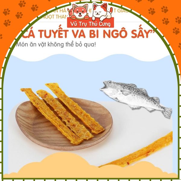 Que Mềm Cá Tuyết & Bí Đỏ Sấy Cho Chó Natural Core 30g2