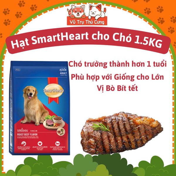 Thức ăn hạt cho Chó trưởng thành Smartheart Thái Lan 1,5Kg