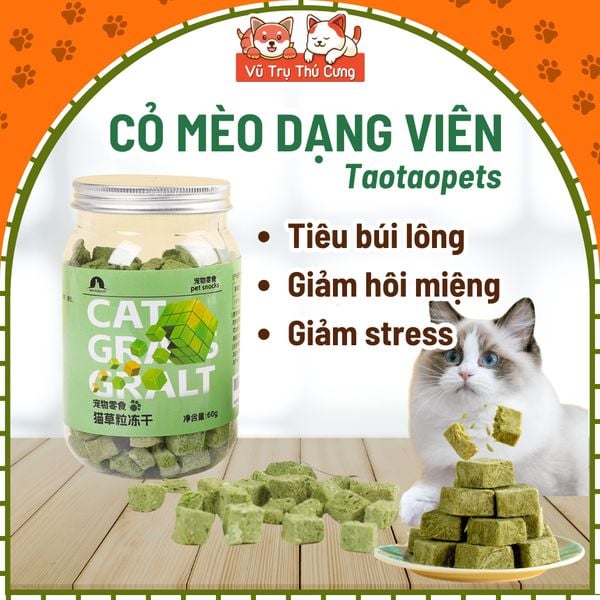 Cỏ Mèo Dạng Viên Taotaopets Giúp Tiêu Búi Lông, Giảm Hôi Miệng Mèo