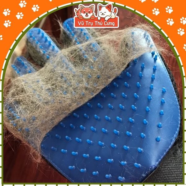 Găng tay chải lông rụng chó mèo - Tắm chó mèo, lấy lông rụng thú cưng (màu ngẫu nhiên)