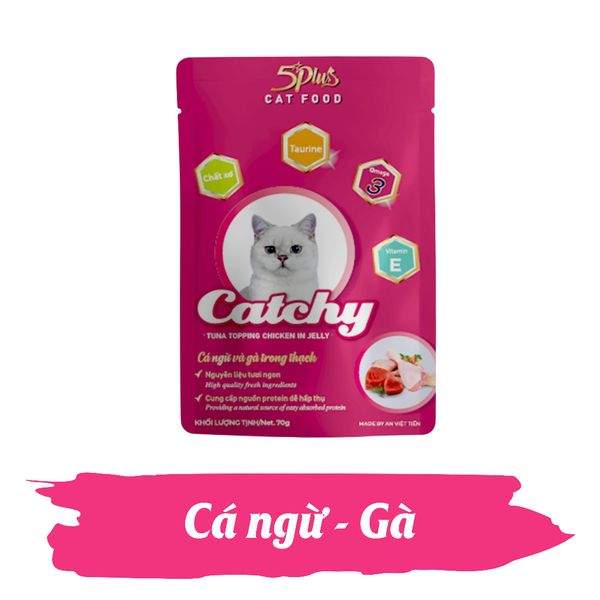 Pate 5Plus Catchy cho Mèo Nhiều Dinh Dưỡng 70g
