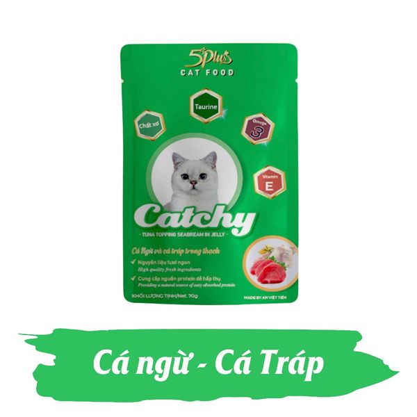 Pate 5Plus Catchy cho Mèo Nhiều Dinh Dưỡng 70g