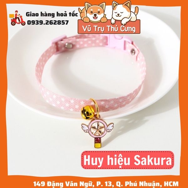Vòng cổ Chó Mèo có chuông lục lạc kèm Charm Cute
