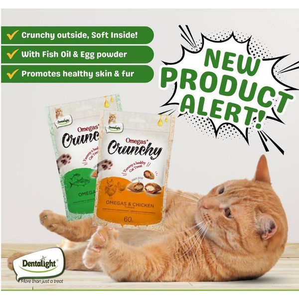 Bánh Thưởng Cho Mèo Crunchy Bổ Sung Omega Mượt Lông 60g