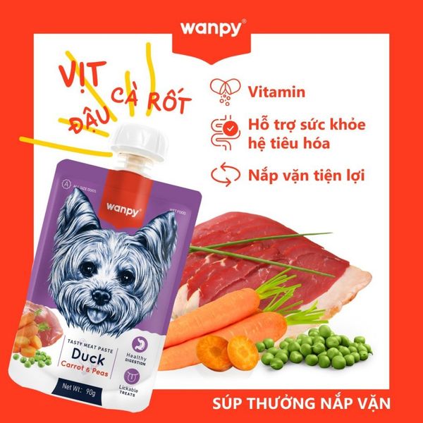 Súp thưởng Wanpy cho Chó có nắp vặn tiện lợi 90g