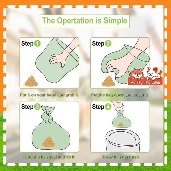 Cuộn túi nilong đựng phân Chó mèo size nhỏ