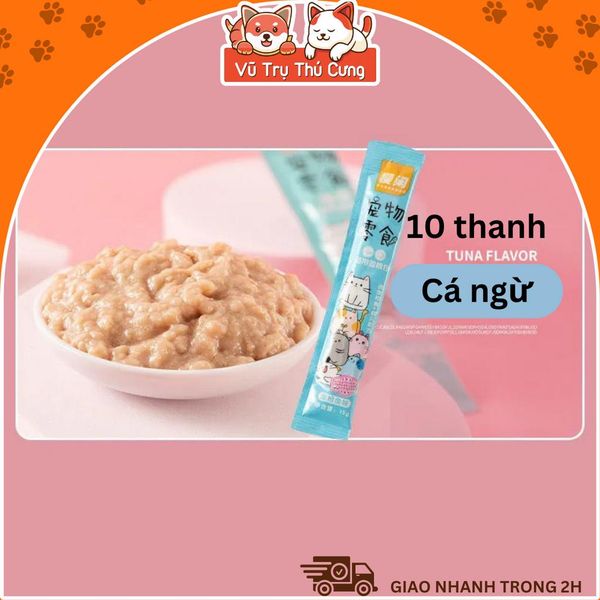 Combo 10 thanh Súp thưởng cho mèo Shizuka 15g giá rẻ, Snack ăn vặt cho thú cưng giá rẻ