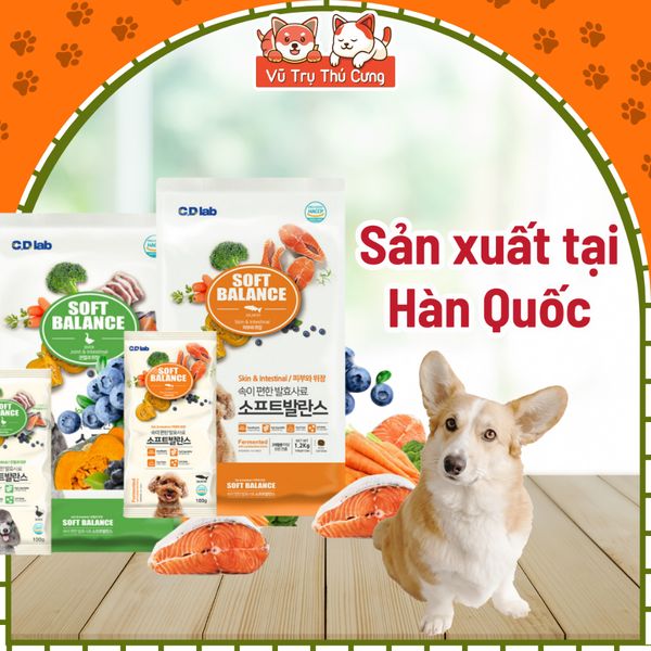 Thức ăn hạt mềm cho chó Soft Balance mượt lông và chắc xương 1.2KG