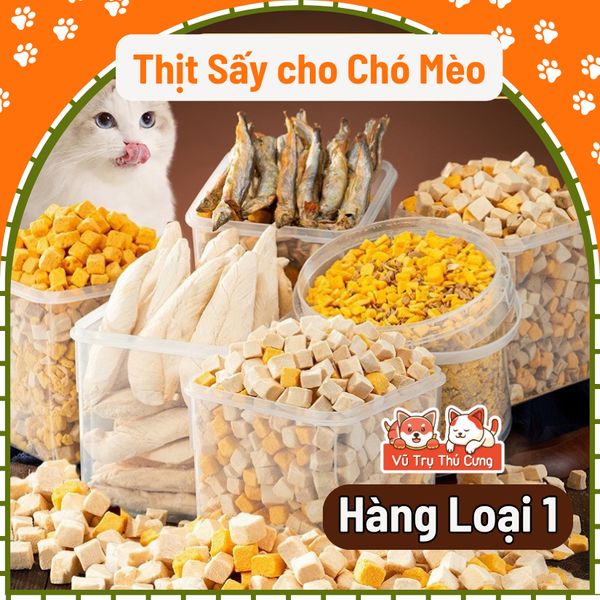 Snack thịt sấy cho Chó Mèo, Gà sấy hỗn hợp thơm ngon cho thú cưng