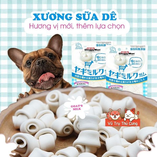 Xương sữa dê cho Chó Doggy Man 140g, bổ sung Canxi