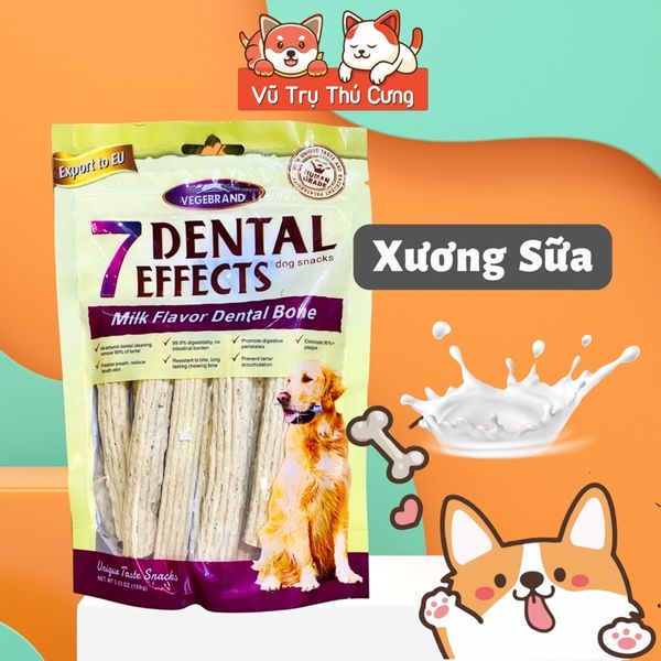 Snack xương gặm sạch răng cho Chó 7 Dental Effects Vegebrand 100g