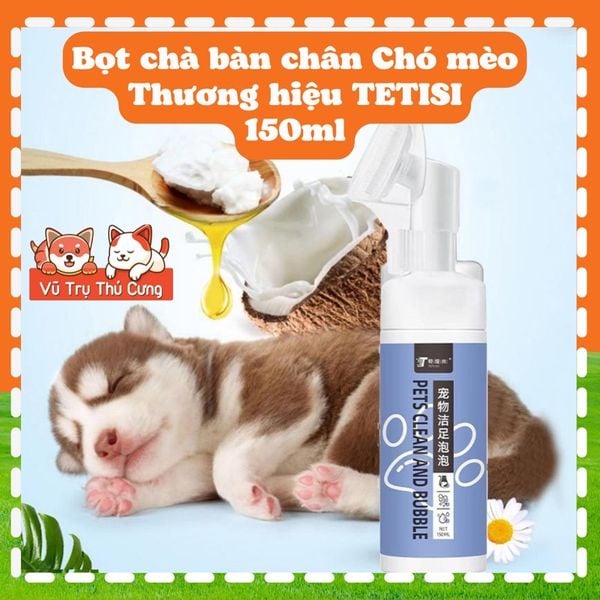 Bọt rửa bàn chân Chó mèo, dung dịch làm sạch chân thú cưng 150ml