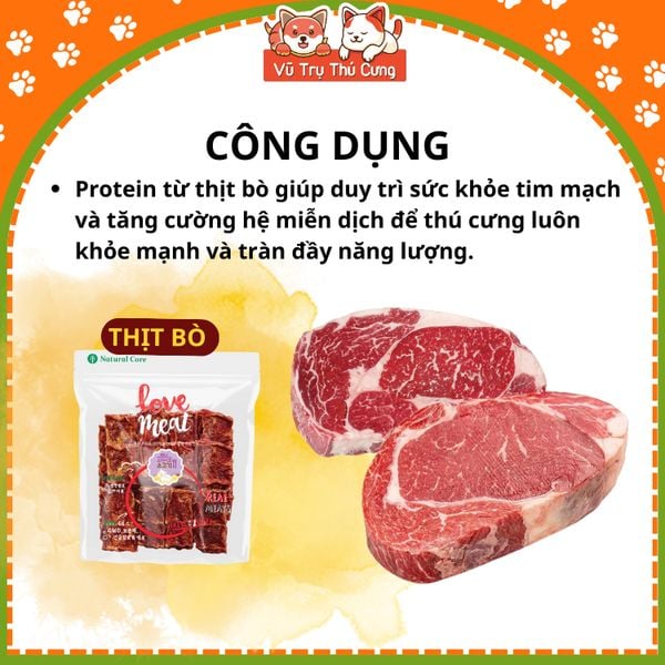 Snack Cho Chó Bít Tết Vị Bò/ Cừu/ Cá Hồi Natural Core 160g