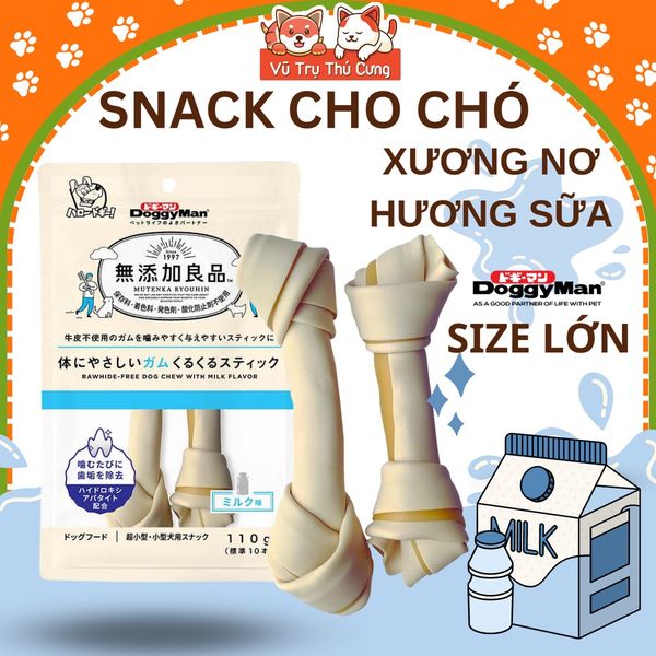 Xương gặm cho Chó DoggyMan size lớn hương Sữa (2 thanh)