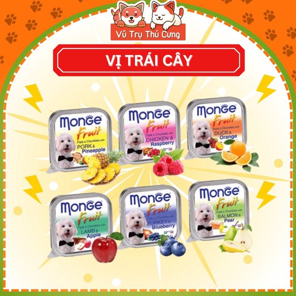Combo 12 hộp Pate Monge cho Chó 100g, thành phần thịt và rau củ quả nhiều dinh dưỡng