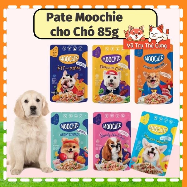 Pate Moochie Sốt Bò Gà, rau củ quả dành cho Chó 85g