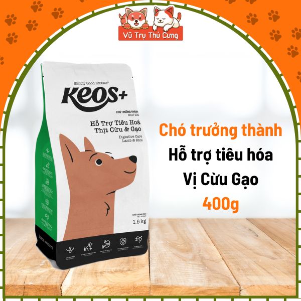 Thức Ăn Hạt Cho Chó Hỗ Trợ Tiêu Hóa Keos 400g