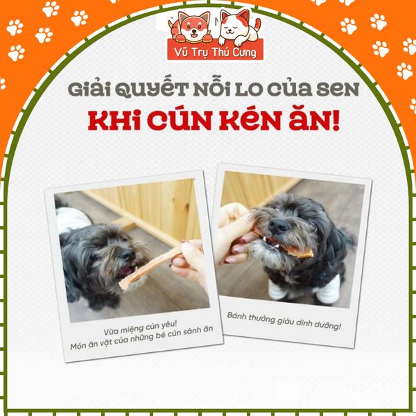 Snack cho chó Natural Core thịt ức gà vịt sấy Bánh thưởng thú cưng 180g