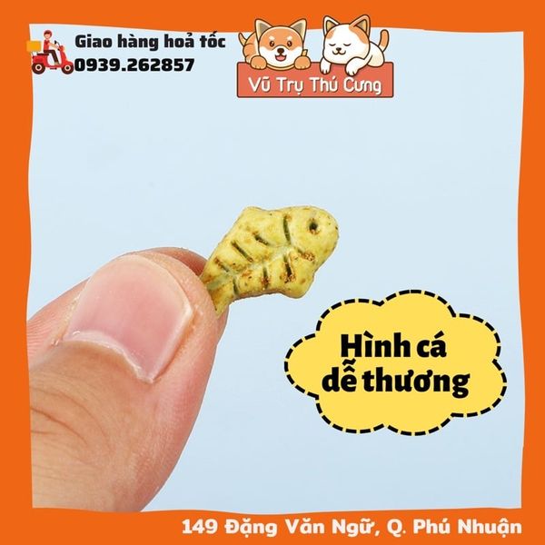 Combo 5 Gói Bánh Cá Vị Cỏ Mèo Tiêu Búi Lông