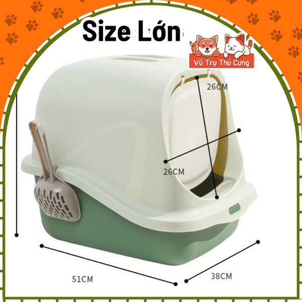 Nhà vệ sinh cho Mèo chống văng cát size lớn